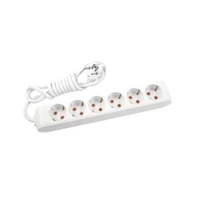 Viko 90117603 Multi-Led Beyaz Anahtarlı Topraklı Kablolu Çocuk Korumalı 3 mt Altılı Grup Priz