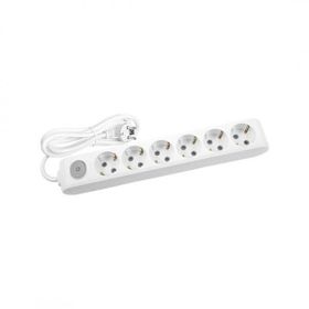 Viko 90117603 Multi-Led Beyaz Anahtarlı Topraklı Kablolu Çocuk Korumalı 3 mt Altılı Grup Priz