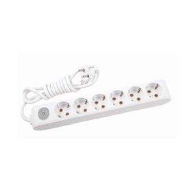 Viko 90117603 Multi-Led Beyaz Anahtarlı Topraklı Kablolu Çocuk Korumalı 3 mt Altılı Grup Priz
