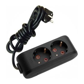 Viko 90133201 Multi-Led Siyah Topraklı Kablolu Çocuk Korumalı 1 mt İkili Grup Priz