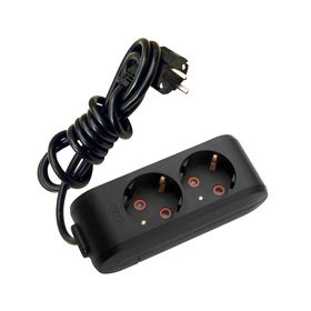 Viko 90133201 Multi-Led Siyah Topraklı Kablolu Çocuk Korumalı 1 mt İkili Grup Priz