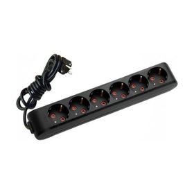 Viko 90133301 Multi-Led Topraklı Kablolu Çocuk Korumalı 1 mt Siyah Üçlü Grup Priz
