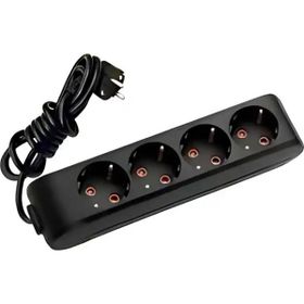 Viko 90133403 Multi-Led Siyah Topraklı Kablolu Çocuk Korumalı 3 mt Dörtlü Grup Priz