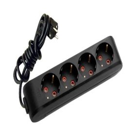 Viko 90133403 Multi-Led Siyah Topraklı Kablolu Çocuk Korumalı 3 mt Dörtlü Grup Priz