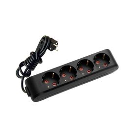 Viko 90133403 Multi-Led Siyah Topraklı Kablolu Çocuk Korumalı 3 mt Dörtlü Grup Priz