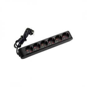 Viko 90133602 Multi-Led Siyah Topraklı Kablolu Çocuk Korumalı 2 mt Altılı Grup Priz