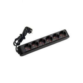 Viko 90133602 Multi-Led Siyah Topraklı Kablolu Çocuk Korumalı 2 mt Altılı Grup Priz