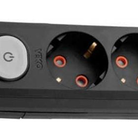 Viko 90137200 Multi-Led Anahtarlı Topraklı Klemensli Çocuk Korumalı İkili Grup Priz