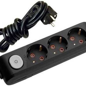 Viko 90137302 Multi-Let Anahtarlı Topraklı 2 mt Siyah Çocuk Korumalı Üçlü Grup Priz