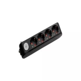 Viko 90137402 Anahtarlı Topraklı Kablolu Çocuk Korumalı 2 mt Multi-Let Siyah Dörtlü Grup Priz