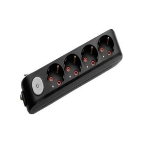 Viko 90137402 Anahtarlı Topraklı Kablolu Çocuk Korumalı 2 mt Multi-Let Siyah Dörtlü Grup Priz