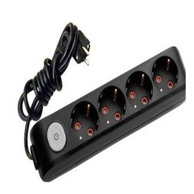 Viko 90137402 Multi-Led Siyah Anahtarlı Topraklı Kablolu Çocuk Korumalı 2 mt Dörtlü Grup Priz