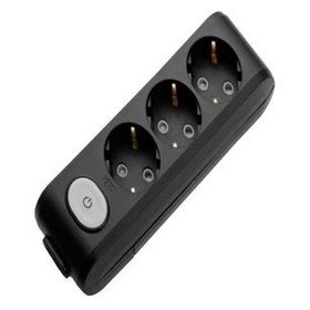 Viko 90137600 Multi-Led Anahtarlı Topraklı Klemensli Çocuk Korumalı Siyah Altılı Grup Priz