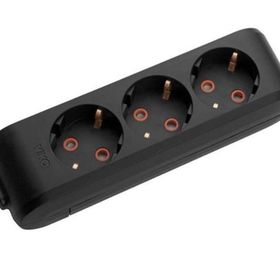 Viko 90137600 Multi-Led Anahtarlı Topraklı Klemensli Çocuk Korumalı Siyah Altılı Grup Priz