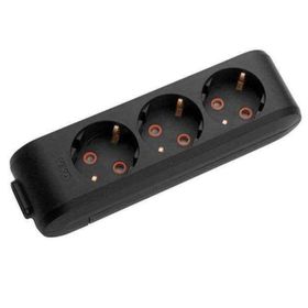 Viko 90137600 Multi-Led Anahtarlı Topraklı Klemensli Çocuk Korumalı Siyah Altılı Grup Priz