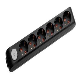 Viko 90137600 Multi-Led Anahtarlı Topraklı Klemensli Çocuk Korumalı Siyah Altılı Grup Priz