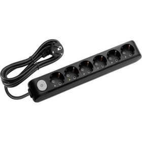 Viko 90137602 Multi-Led Siyah Anahtarlı Topraklı Kablolu Çocuk Korumalı 2 mt Altılı Grup Priz