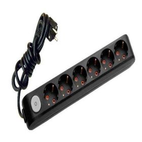 Viko 90137602 Multi-Led Siyah Anahtarlı Topraklı Kablolu Çocuk Korumalı 2 mt Altılı Grup Priz