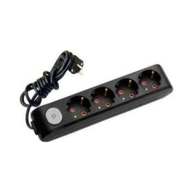Viko 90137602 Multi-Led Siyah Anahtarlı Topraklı Kablolu Çocuk Korumalı 2 mt Altılı Grup Priz