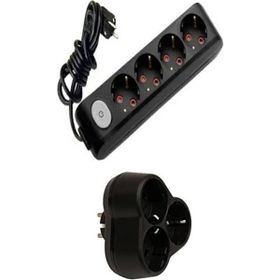 Viko 90137603 Multi-Led Siyah Anahtarlı Topraklı Kablolu Çocuk Korumalı 3 mt Altılı Grup Priz