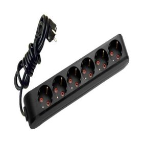 Viko 90137603 Multi-Led Siyah Anahtarlı Topraklı Kablolu Çocuk Korumalı 3 mt Altılı Grup Priz