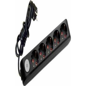 Viko 90137603 Multi-Led Siyah Anahtarlı Topraklı Kablolu Çocuk Korumalı 3 mt Altılı Grup Priz