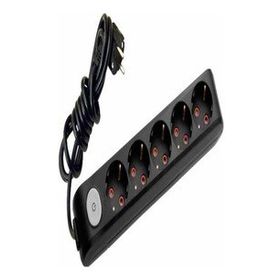 Viko 90137603 Multi-Led Siyah Anahtarlı Topraklı Kablolu Çocuk Korumalı 3 mt Altılı Grup Priz