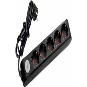 Viko 90137605 Multi-Led Siyah Anahtarlı Topraklı Kablolu Çocuk Korumalı 5 mt Altılı Grup Priz