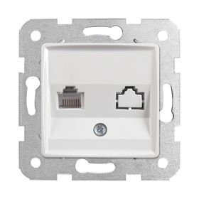 Viko 90440013 Rollina Linnera Rj11 Çerçeve Hariç Düğme Kapak Mekanizmalı Beyaz Nümeris Telefon Prizi
