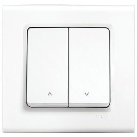 Viko 90440016 Rollina Linnera Çerçeve Hariç Düğme Kapak Mekanizmalı Beyaz Jaluzi Kumanda Anahtarı