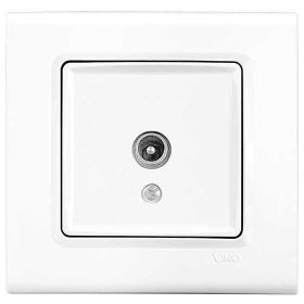 Viko 90440097 Linnera Rollina Çerçeve Hariç F Konnektör 10 DB Mekanizma Kapak Beyaz Uydu Prizi