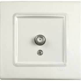 Viko 90441097 Rollina Linnera F Konnektörlü Geçişli 10 DB Çerçeve Hariç Düğme Kapak Mekanizmalı Krem Uydu Prizi