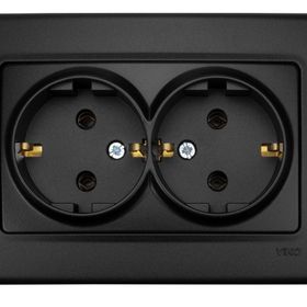 Viko 90444056 Lin Life Gece Siyahı Mek+Kapak 2'li Topraklı Priz