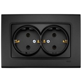 Viko 90444056 Lin Life Gece Siyahı Mek+Kapak 2'li Topraklı Priz