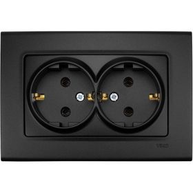 Viko 90444056 Lin Life Gece Siyahı Mek+Kapak 2'li Topraklı Priz