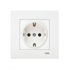 Viko 90967008 Karre Beyaz Topraklı Priz Çerçevesiz Duvar Anahtarı