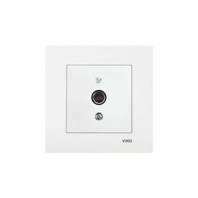 Viko 90967009 Meridian Karre F Konnektörlü Sonlu Düğme Kapak Mekanizmalı Beyaz Uydu Prizi