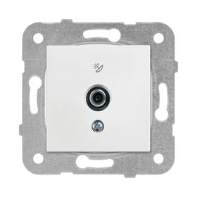 Viko 90967009 Meridian Karre F Konnektörlü Sonlu Hariç Düğme Kapak Mekanizmalı Beyaz Uydu Prizi