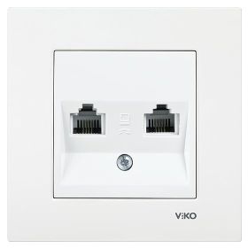 Viko 90967033 Karre Meridian Beyaz 2'li Nümeris Cat3 Çerçevesiz Mekanizma