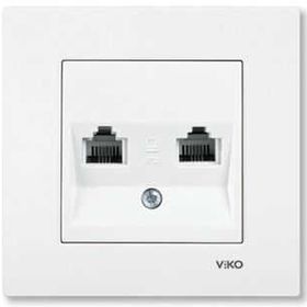 Viko 90967033 Karre Meridian Beyaz İkili Nümeris Telefon Prizi