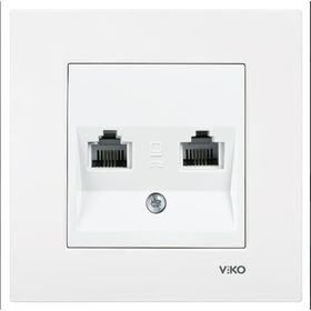 Viko 90967033 Karre Meridian Beyaz İkili Nümeris Telefon Prizi