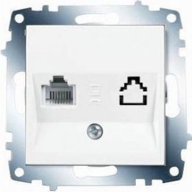 Viko 90967035 Meridian Karre Rj45-Cat5E-Rj11 Çerçeve Hariç Düğme Kapak Mekanizmalı Beyaz Data Telefon Prizi