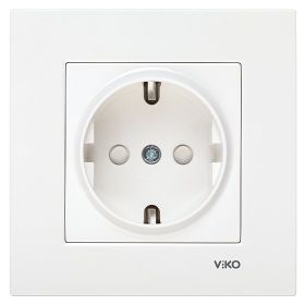Viko 90967042 Karre Meridian Beyaz Çerçeve Hariç Çocuk Korumalı Topraklı Priz