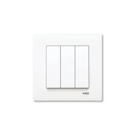 Viko 90967068 Karre Meridian Beyaz 3'lü Çerçevesiz Anahtar Mekanizma