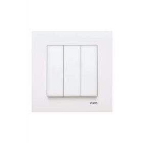 Viko 90967068 Karre Meridian Beyaz 3'lü Çerçevesiz Anahtar Mekanizma