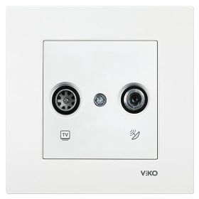 Viko 90967086 Karre Meridian Beyaz TV-Sat Geçişli 8DB Çerçeve Hariç Mekanizma