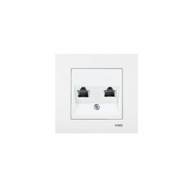 Viko 90967235 Meridian Karre Rj45 Cat5E Rj11 Çerçeve Hariç Düğme Kapak Mekanizmalı Krem Data-Nümeris Telefon Prizi