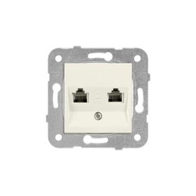 Viko 90967235 Meridian Karre Rj45 Cat5E Rj11 Çerçeve Hariç Düğme Kapak Mekanizmalı Krem Data-Nümeris Telefon Prizi