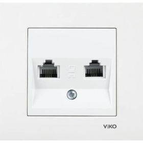 Viko 90967235 Meridian Karre Rj45 Cat5E Rj11 Çerçeve Hariç Düğme Kapak Mekanizmalı Krem Data-Nümeris Telefon Prizi