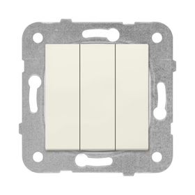 Viko 90967268 Karre Meridian Çerçevesiz Krem Üçlü Anahtar